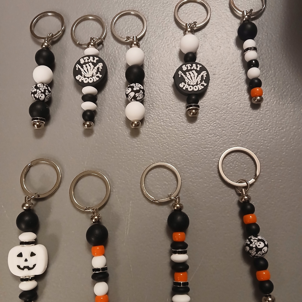 Kids Keychain Set - Black, White, and Orange